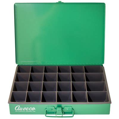 auveco vintage metal box|(2) VINTAGE AUVECO METAL 24 COMPARTMENT BOXES (2).